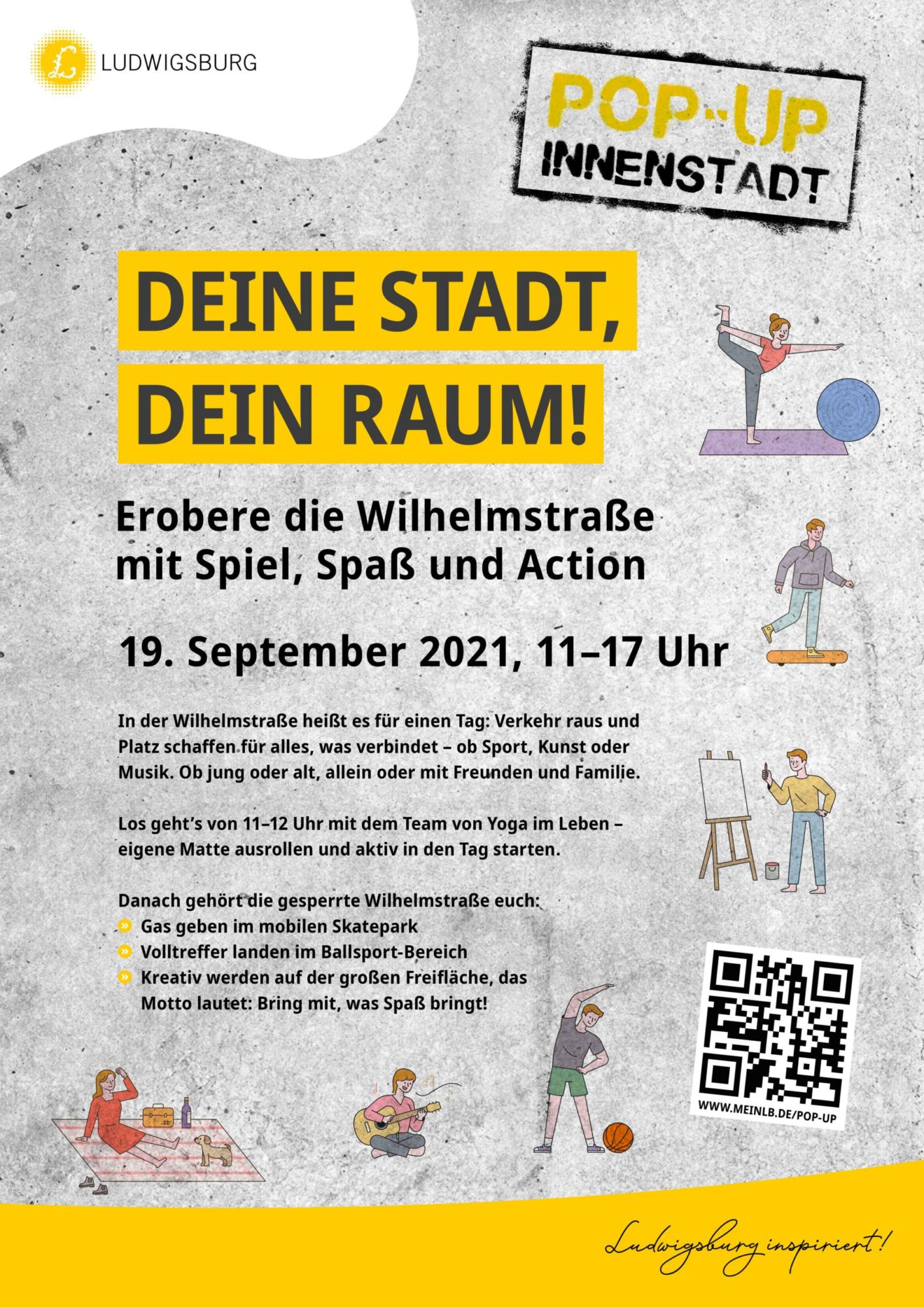 Plakat Veranstaltung Spiel- und Bewegungsstraße Wilhelmstraße